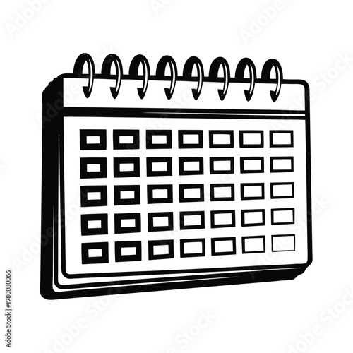 Flat Vector Calendar Icon Featuring a Highlighted Day for Planning