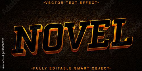  Novel Vintage Book Typography Style Vector Fully Editable Smart Object Text Effect