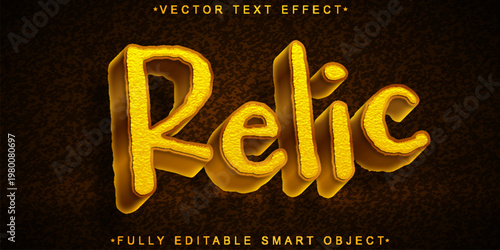  Relic Ancient Artifact Typography Style Vector Fully Editable Smart Object Text Effect