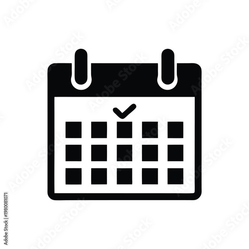 Vector Icon of a Calendar Page with a Clearly Marked Day
