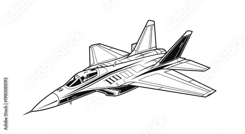 Modern Military Jet Fighter Aircraft Illustration