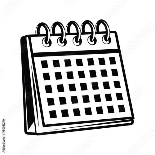 Minimalist Vector Calendar Icon Showing a Marked Important Date