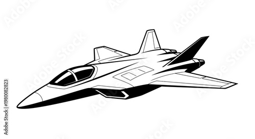 Modern Military Jet Fighter Aircraft Soaring Through the Sky