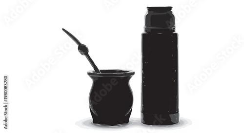 silhueta de chimarrão do rio grande do sul tradição gaúcha e cultura regional isolado sobre fundo branco