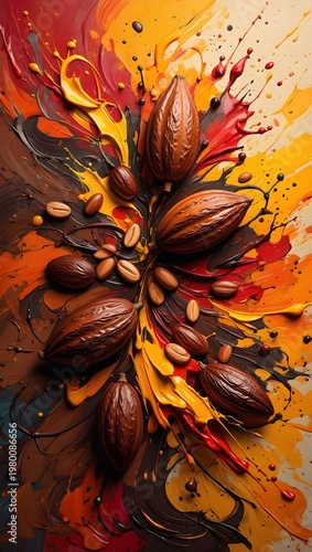 coffee beans on a dark background