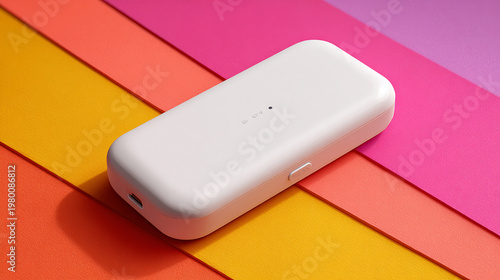 Modern Abstract 2D Graphic Design with Centered Minimalist Vector Art Focal Point on Vibrant Background