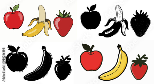 Vibrant-Fruit-Vector-Illustrations-Set-Flat-Design-Stock-Art