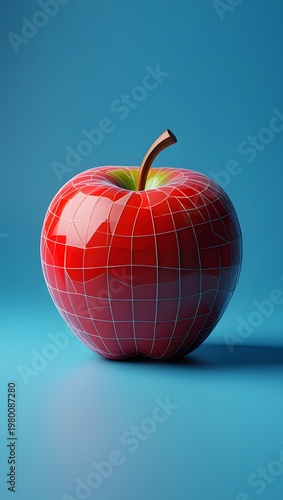 red apple on a black background