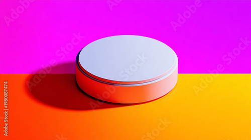 Modern Abstract 2D Graphic Design with Centered Minimalist Vector Art Focal Point on Vibrant Background