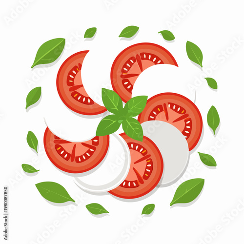 Caprese mit Mozzarella und Tomaten