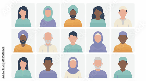 Diverse group of multicultural people vector avatars with varied ethnicities