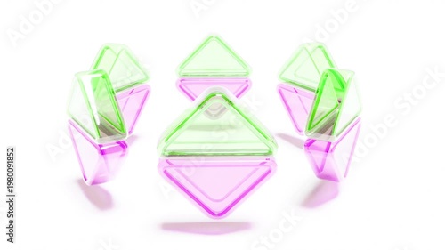 Glassmorphism triangle color glass shape edge bg rotate endless 4k