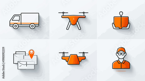 Modern delivery solutions embrace technology with drones and vehicles for fast and efficient logistics operations