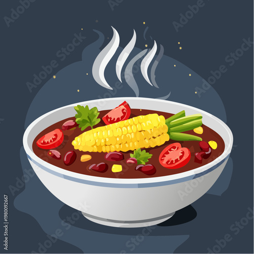 Veganes Chili sin Carne mit Bohnen und Mais