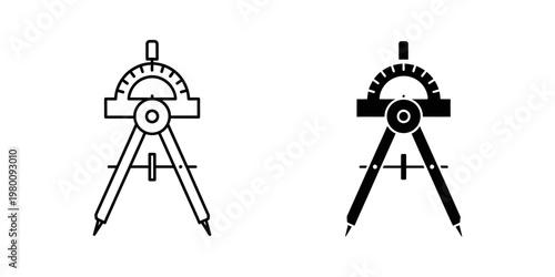 flat design surveying theodolite tools vector illustration on white background