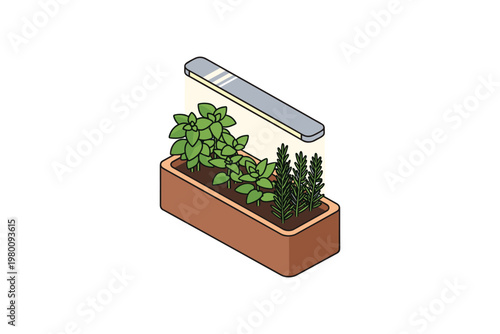 Indoor Herb Garden With Grow Light