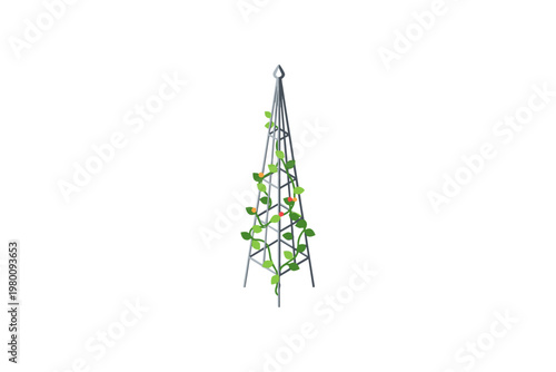 Garden Trellis With Climbing Plant