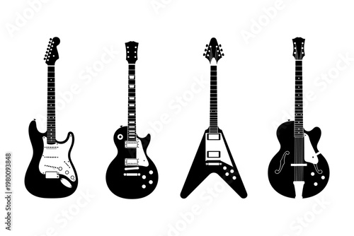 Silhouette Collection of Guitars