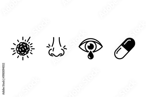 Allergy Symptoms and Treatment Icons