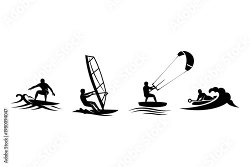 Water Sports Silhouettes Collection