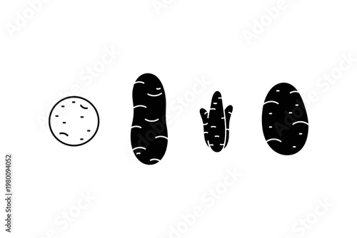 Potato Varieties Icon Set