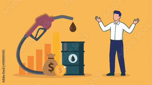 Rising Fuel and Oil Prices Illustration: Economic Impact and Consumer Concern
