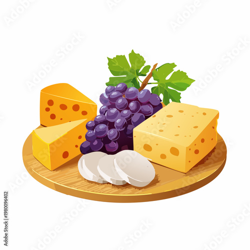 Käseplatte mit Trauben