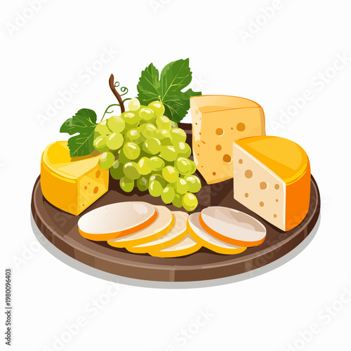 Käseplatte mit Trauben