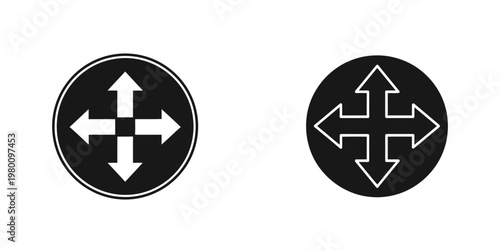 medical cross symbol set in circular frames flat design vector illustration