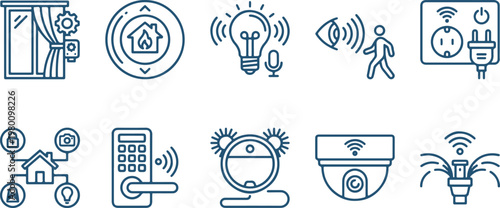 Smart home devices and technology icons
