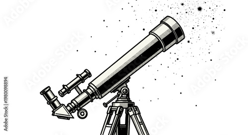Professional telescope on tripod for astronomy observation and stargazing