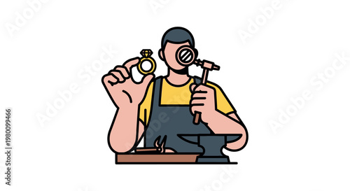 Man working in a workshop with tools.