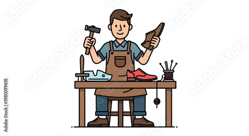 Man working with tools in workshop.