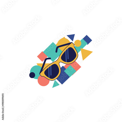 Colorful Sunglasses with Geometric Shapes.