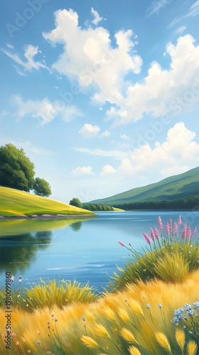 mountain lake, lake view, mountain view, forest landscape, green trees, nature scenery, scenic landscape, lake reflection, water reflection, peaceful lake, calm nature, serene landscape, outdoor scene