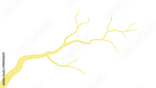 yellow lightning strike isolated PNG with Transparent Background
