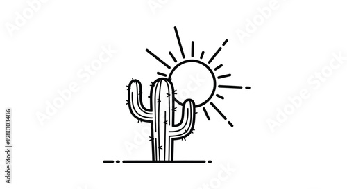 Cinco de Mayo line art emblem, Mexican holiday celebration badge with sombrero and maracas, minimalist black and white circular vector icon