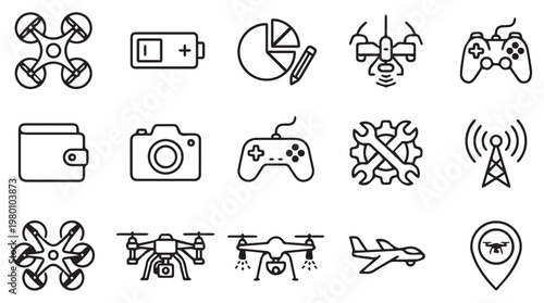 Set of flat design technology and gadget icons for modern digital and smart lifestyle concepts