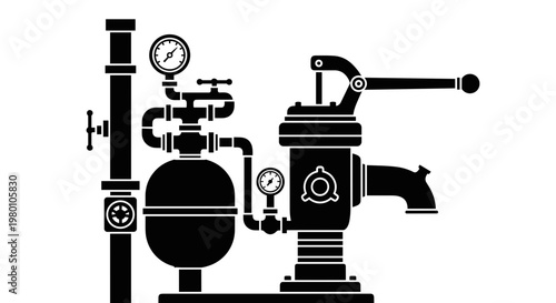 Industrial Machine Equipment Silhouette.