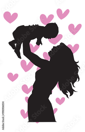 Mãe - Vetor - Silhueta