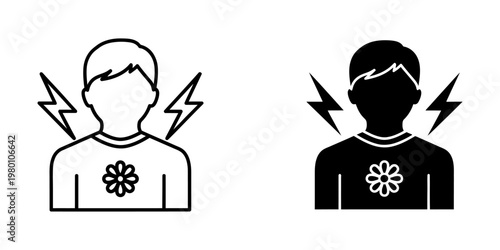 confused or shocked people with brain and flower symbols vector illustration