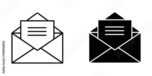 email notification envelope with document attachment flat design vector illustration