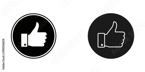 like and dislike thumbs up down icons flat design vector illustration