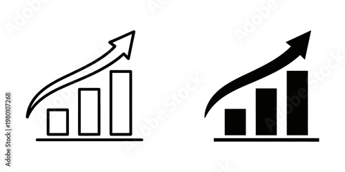 rising real estate growth trend arrow house and bar chart vector illustration