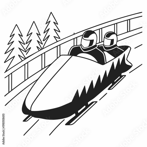 Bobsleigh Speed Illustration