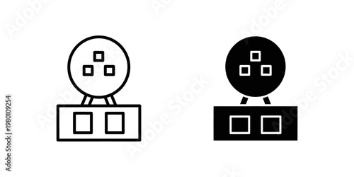 two security camera icons flat design vector illustration
