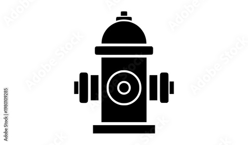 Fire hydrant outline icon vector emergency safety symbol isolated on white background