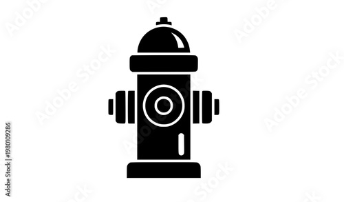 Fire hydrant silhouette icon vector firefighting symbol isolated on white