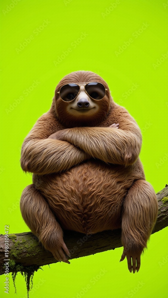 Fototapeta premium Cool Sloth in Sunglasses