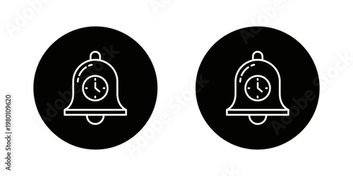 pair of vintage alarm clocks ringing flat design vector illustration